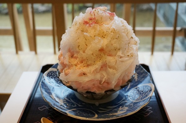 京都祗園 かき氷　たすき　PASS THE BATON　桜餅